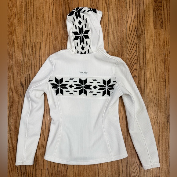 Spyder Core Sweater White and Black Snowflake Jacket Medium - Picture 2 of 5